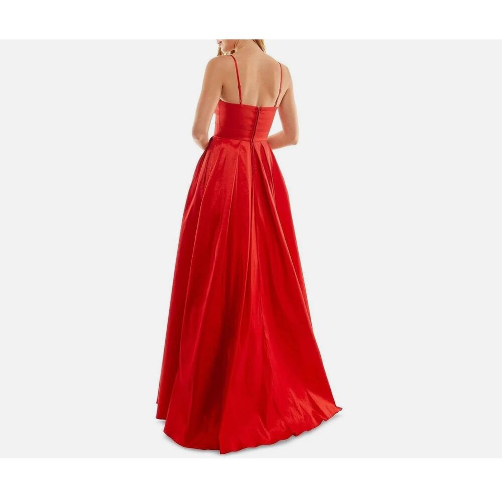 B. Darlin Women’s Juniors Boned Corset Pleated Evening Dress Size 5/6 Red New - Picture 2 of 2